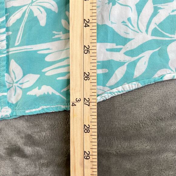 O1C Short Sleeve Hawaiian Button Down Shirt Mens Size XL Teal + White - Picture 6 of 11